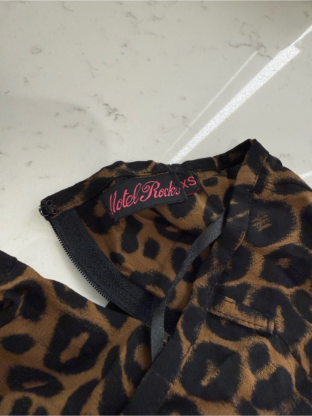 Motel Rocks Leopard Print Brown and Black Shorts